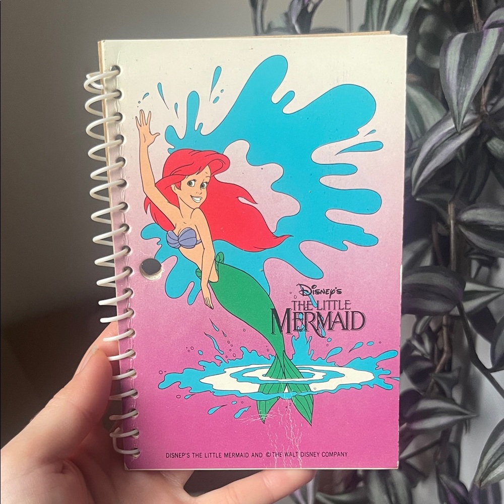Vintage Disney The Little Mermaid Pink and Blue Notebook